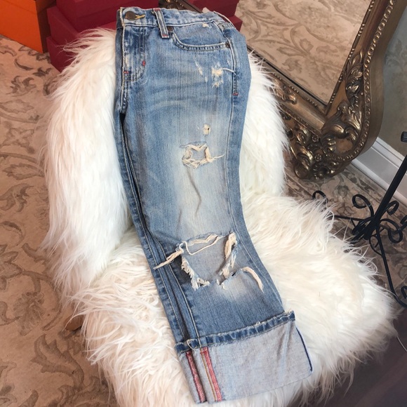 Abercrombie & Fitch Denim - Abercrombie & Fitch Distressed Cropped Jeans